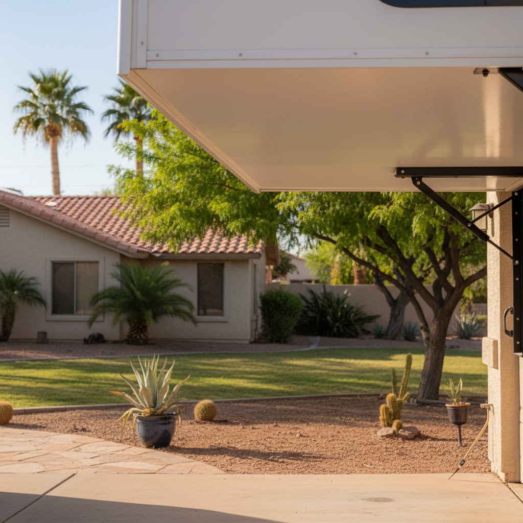 Completed slide-out cleaning work at a residential property in Phoenix, AZ