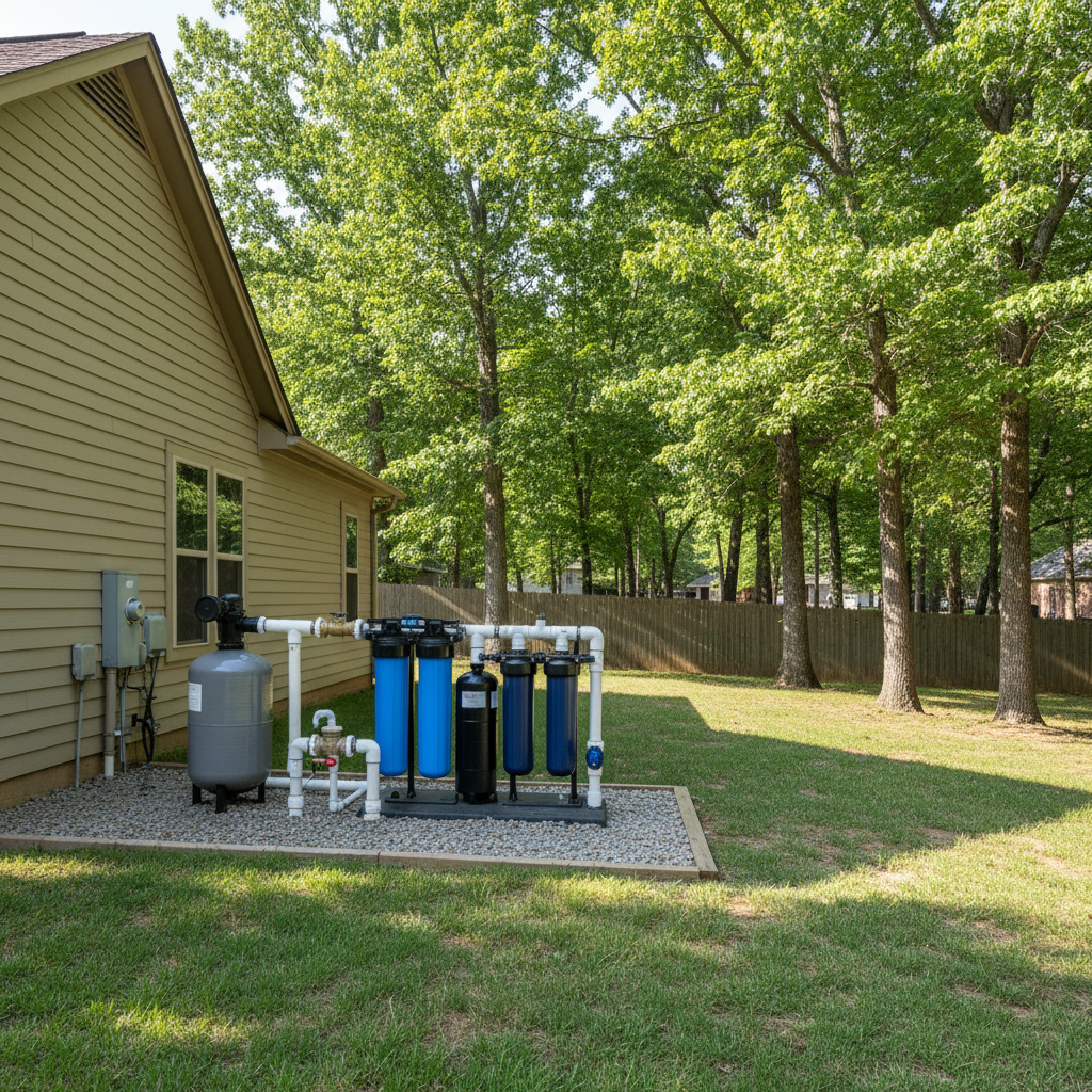 Completed water treatment work at a residential property in Fayetteville, AR