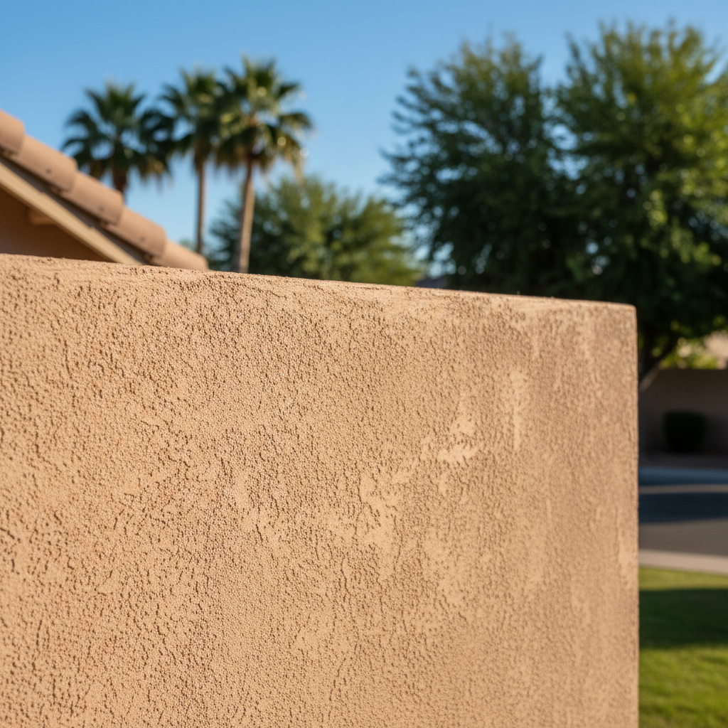 Completed stucco installation work at a residential property in Chandler, AZ