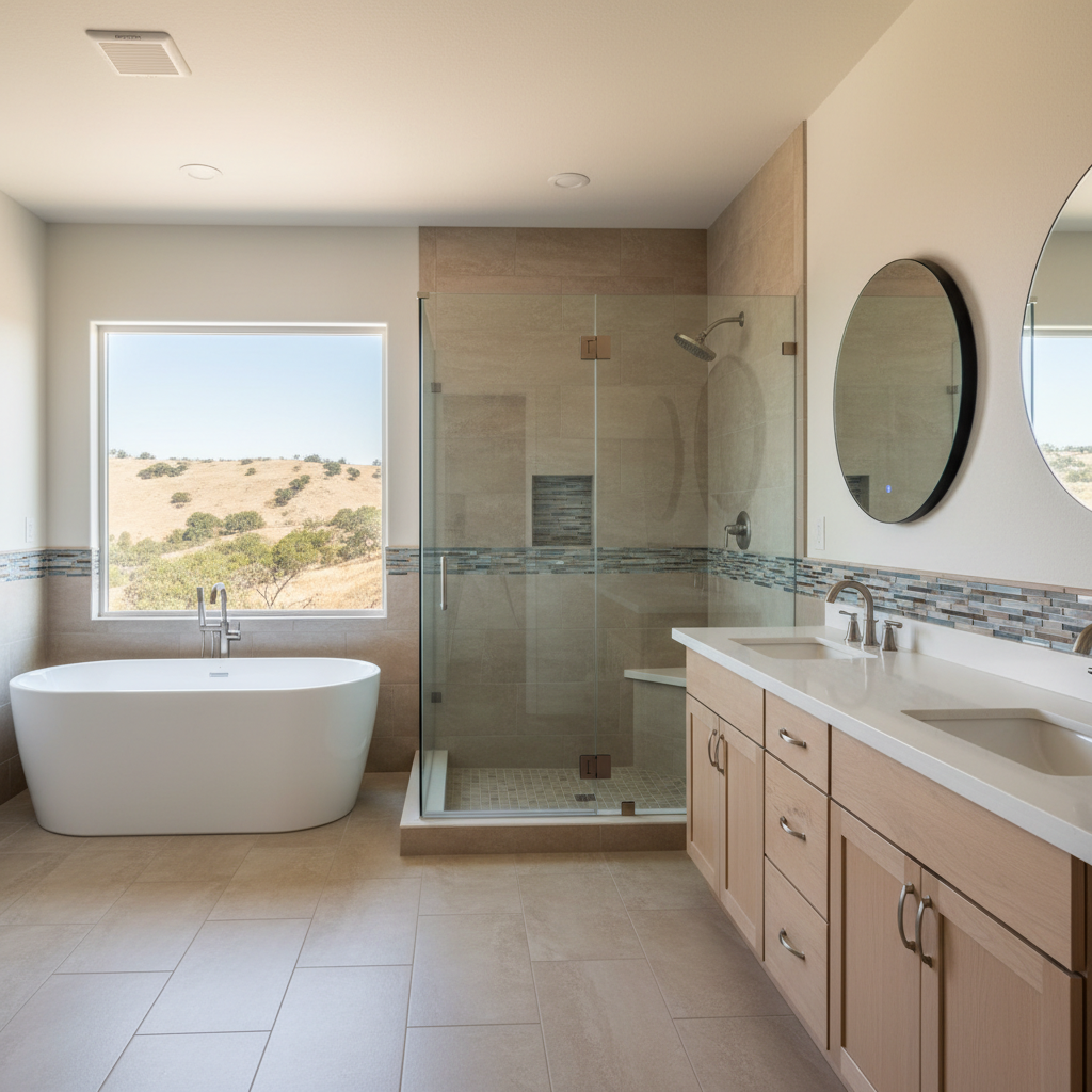 Completed bathroom expansion work at a residential property in Santa Clarita, CA