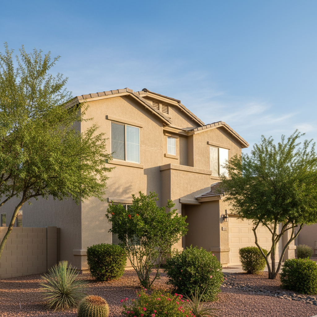 Completed stucco removal work at a residential property in Chandler, AZ