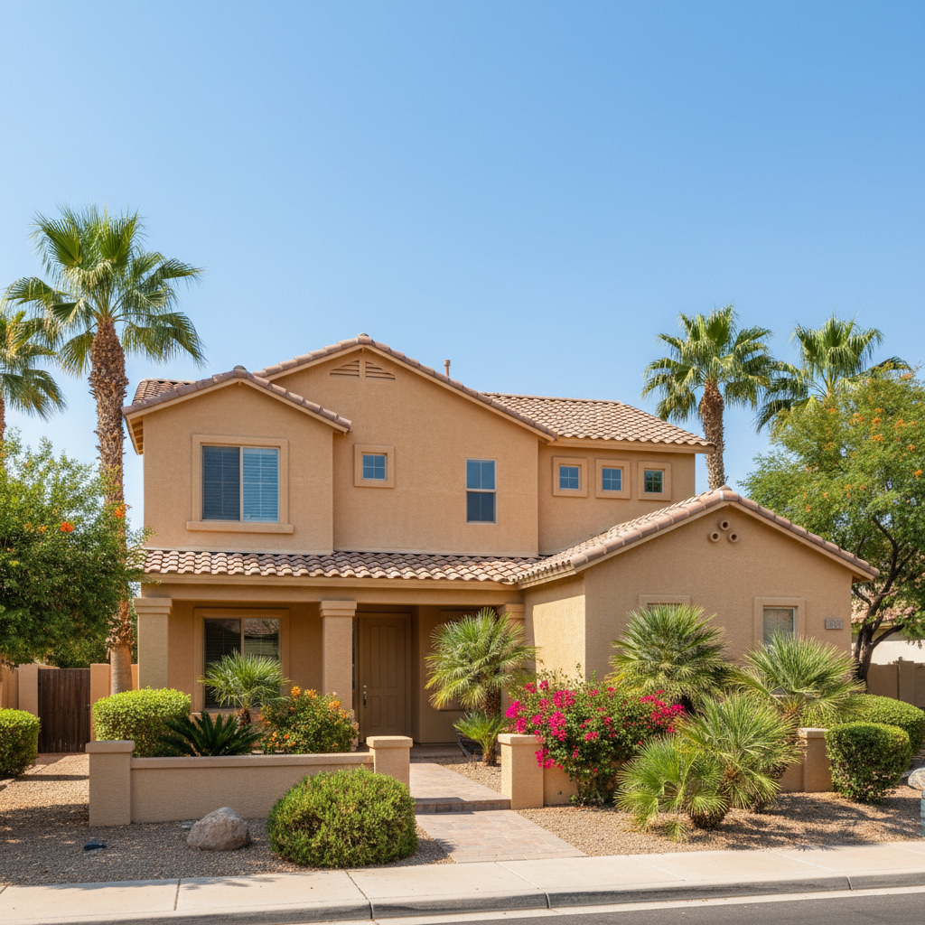 Completed residential stucco work at a residential property in Chandler, AZ