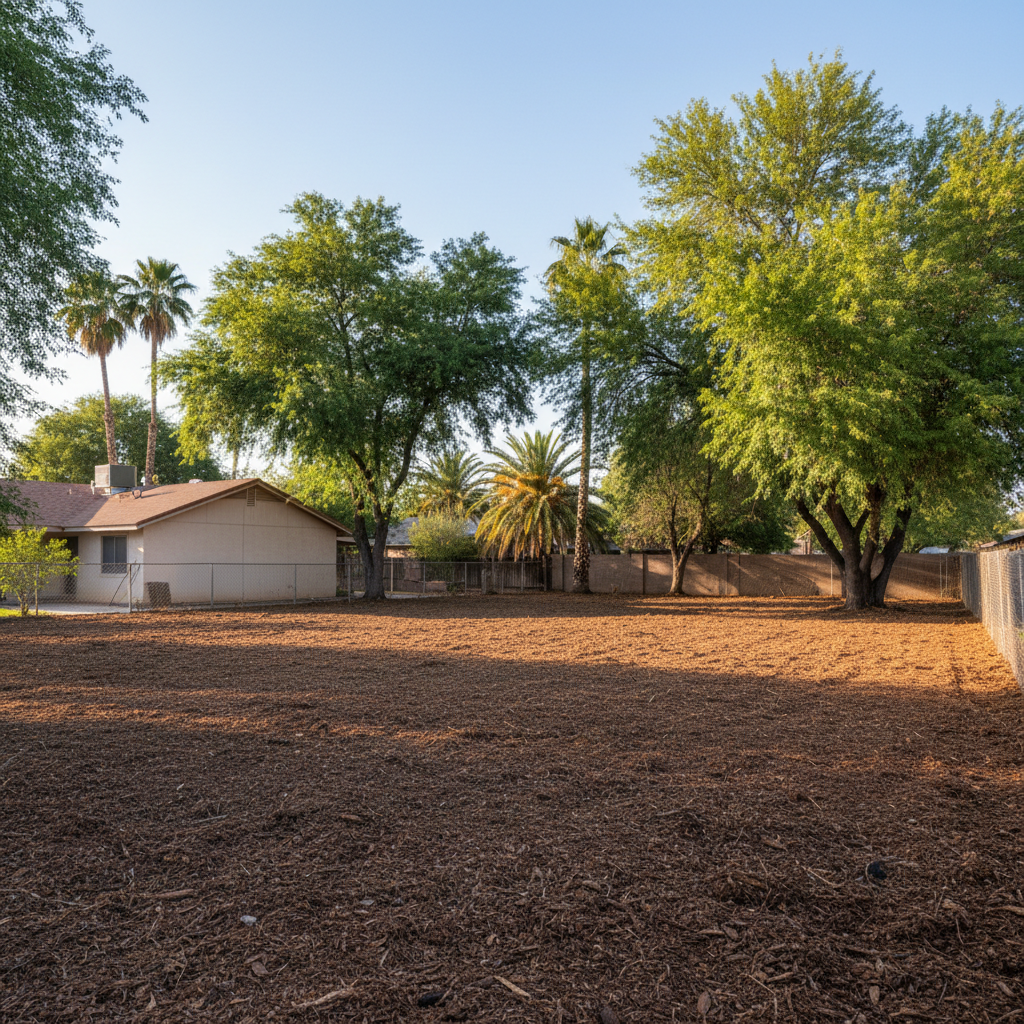 Completed lot clearing work at a residential property in Coolidge, AZ