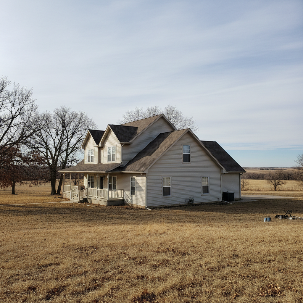Completed siding cleaning work at a residential property in Dodge City, KS