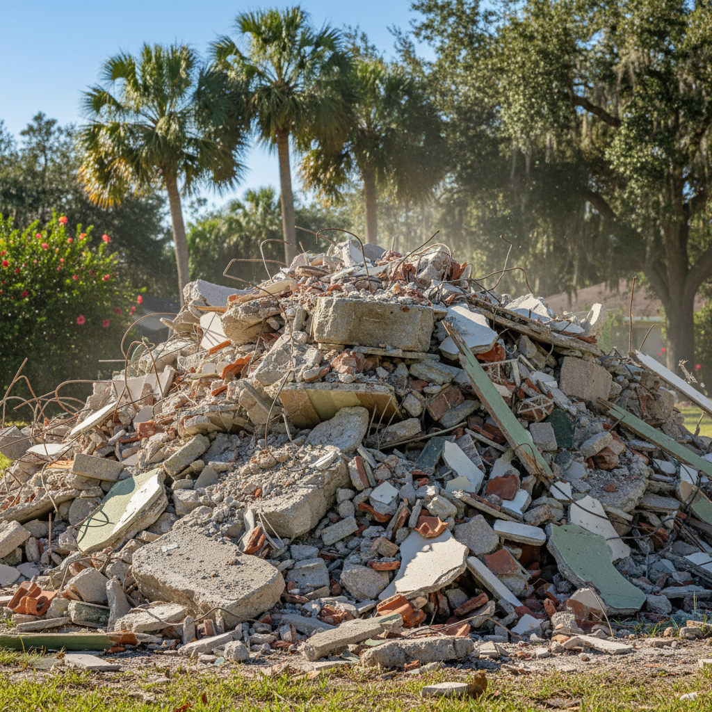 Completed full building demolition work at a residential property in Temple Terrace, FL
