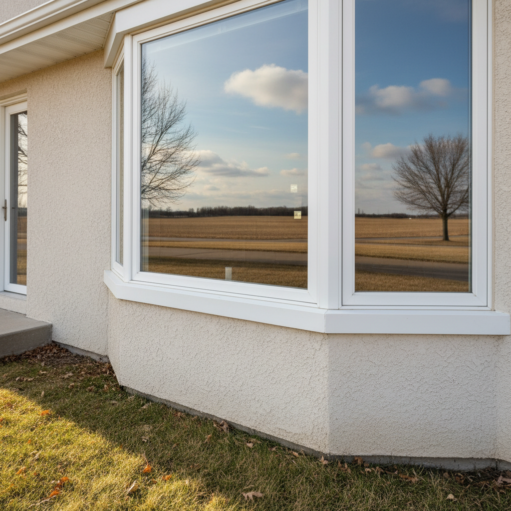 Completed bay window installation work at a residential property in Great Bend, KS