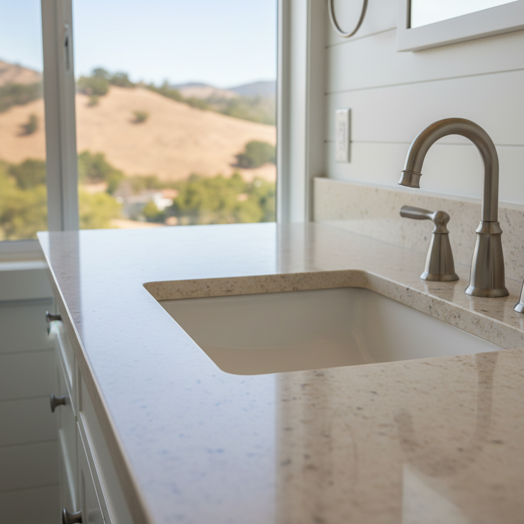 Completed vanity and sink installation work at a residential property in Stevenson Ranch, CA