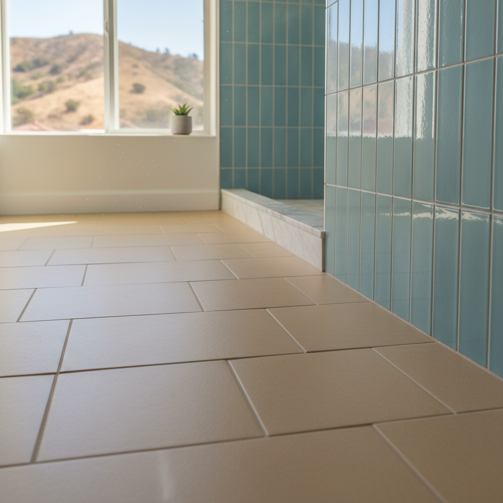 Completed tile and flooring installation work at a residential property in Santa Clarita, CA