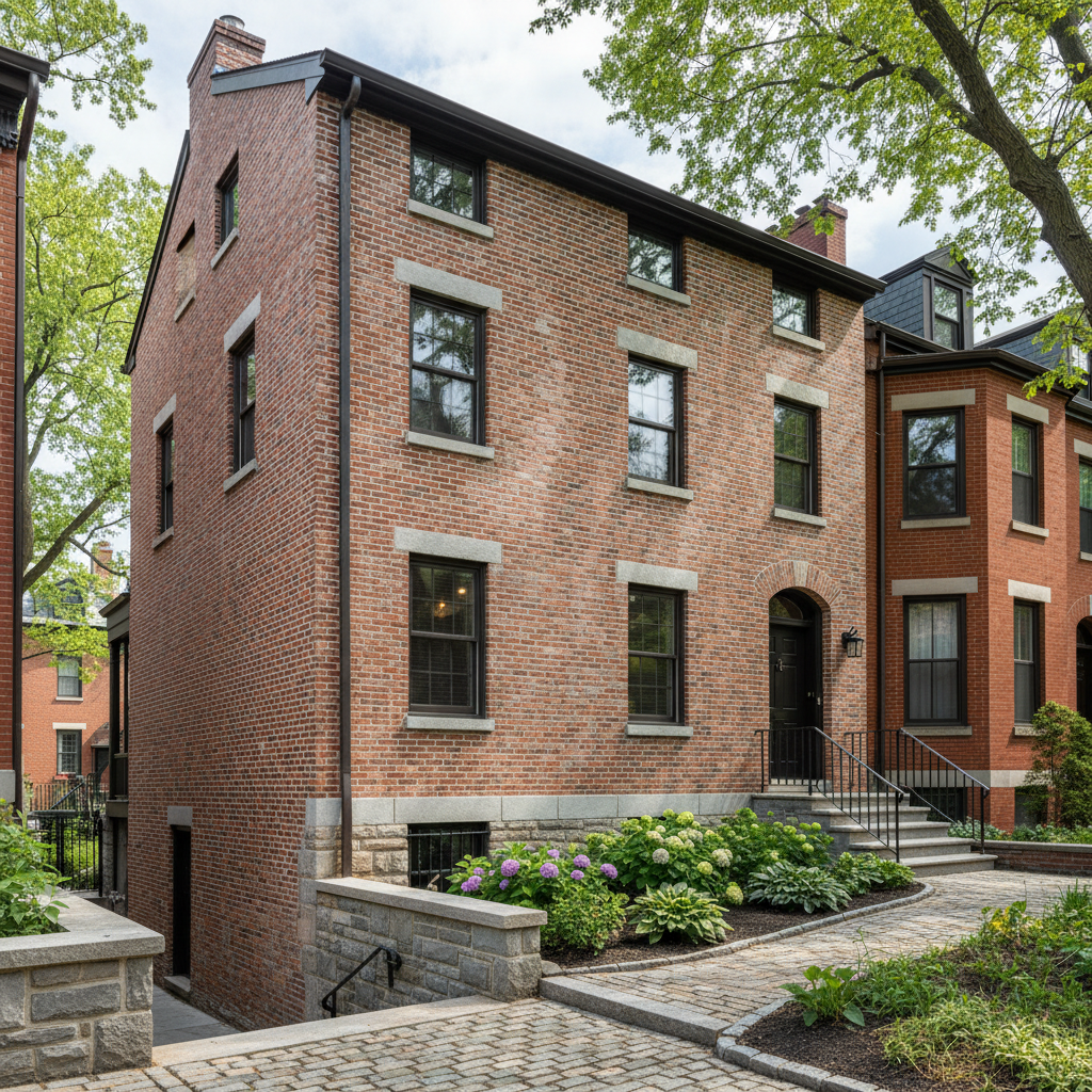 Completed masonry restoration work at a residential property in Boston, MA