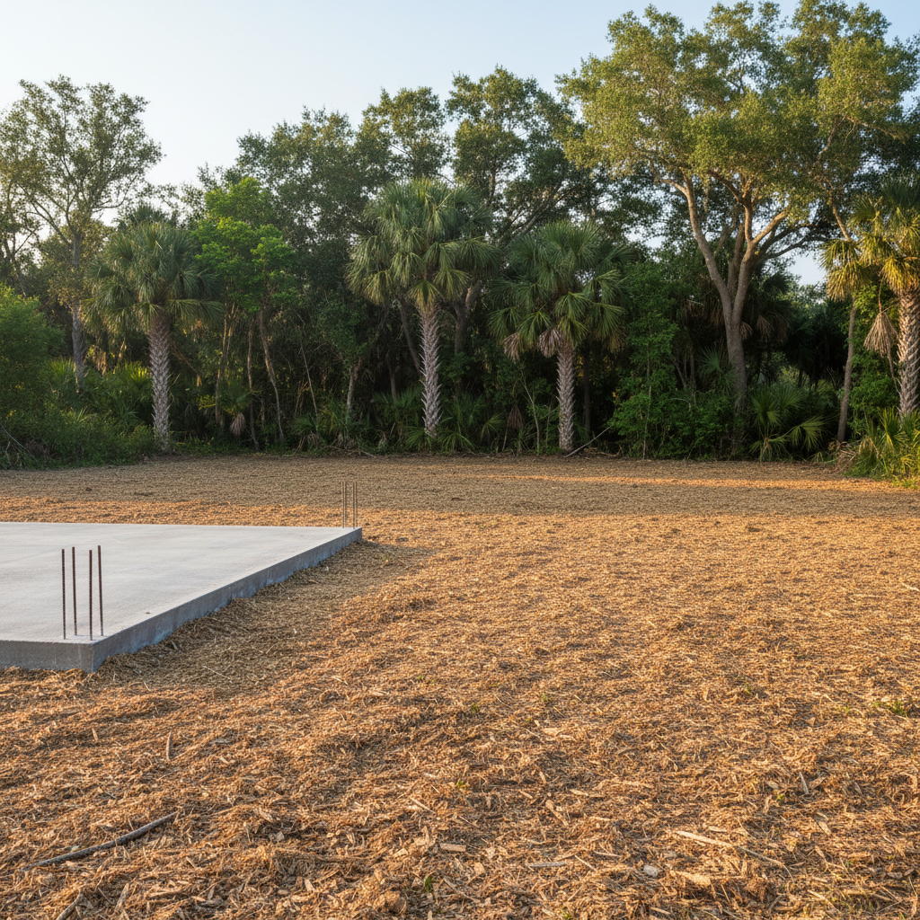 Completed lot clearing work at a residential property in Clermont, FL