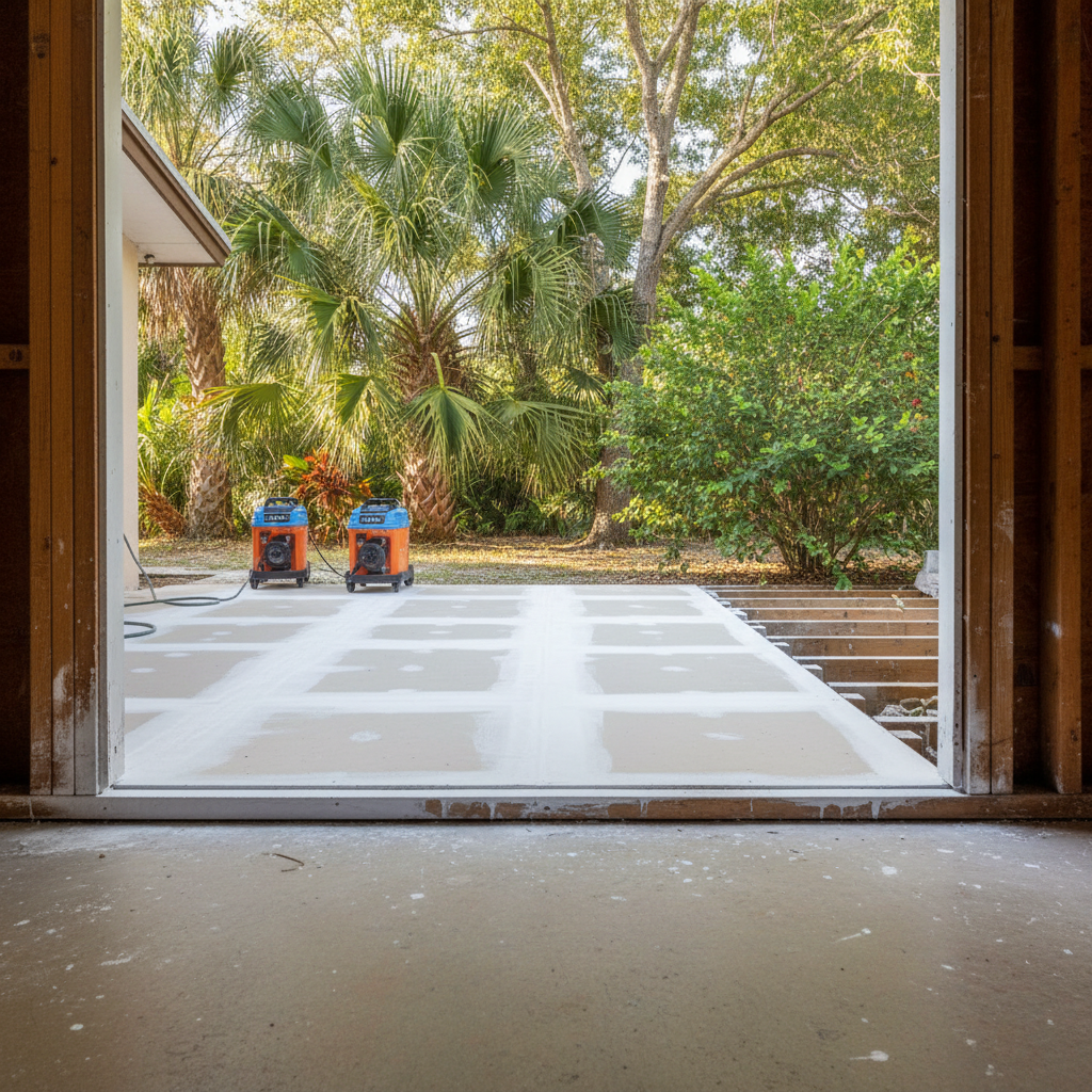 Completed mold remediation work at a residential property in Hollywood, FL