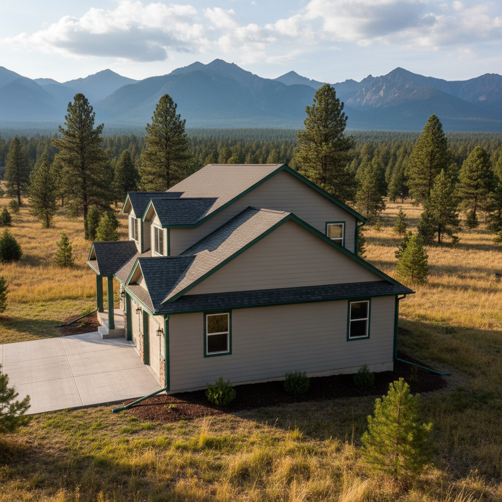 Completed gutter installation work at a residential property in Missoula, MT