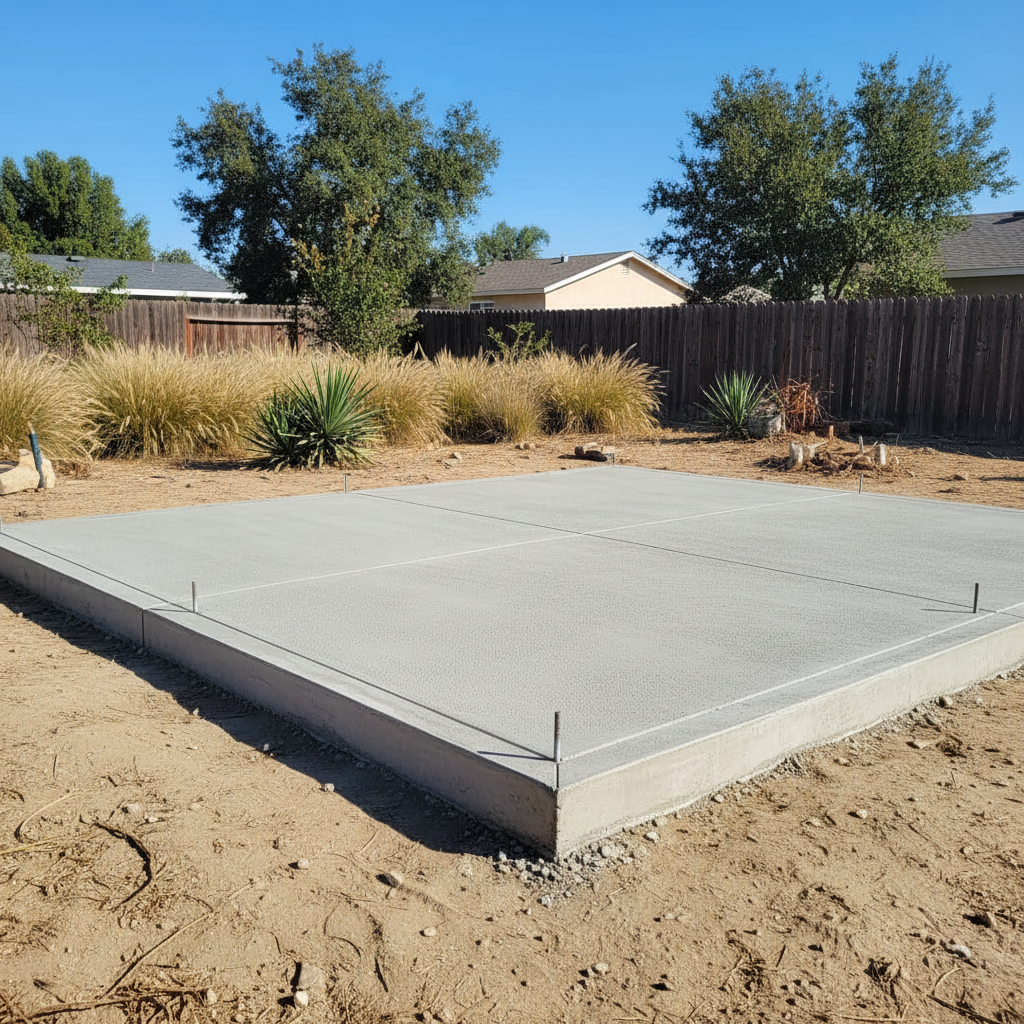 Completed shed foundation work work at a residential property in Los Angeles, CA