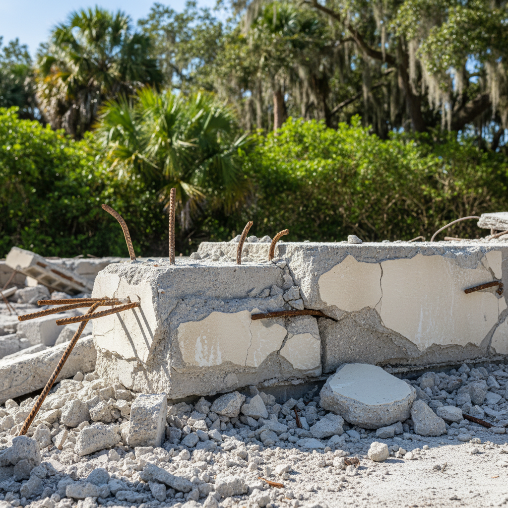 Completed partial building demolition work at a residential property in Temple Terrace, FL