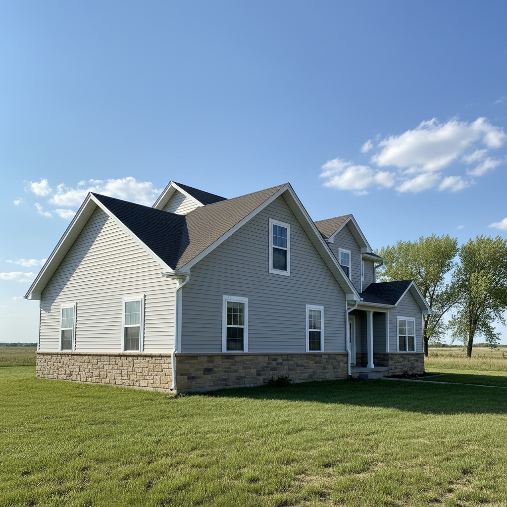 Completed siding replacement work at a residential property in Dodge City, KS