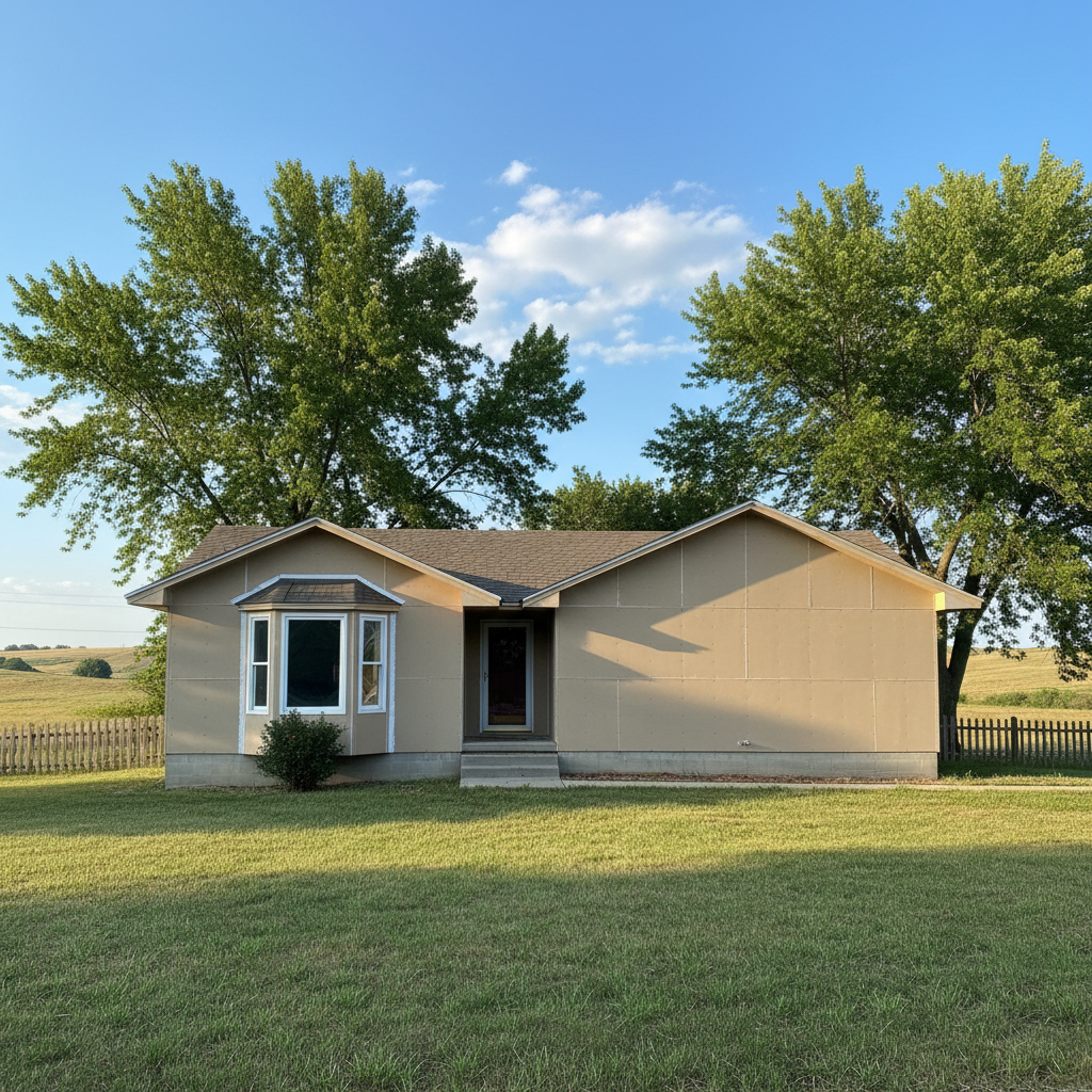 Completed siding removal work at a residential property in Junction City, KS