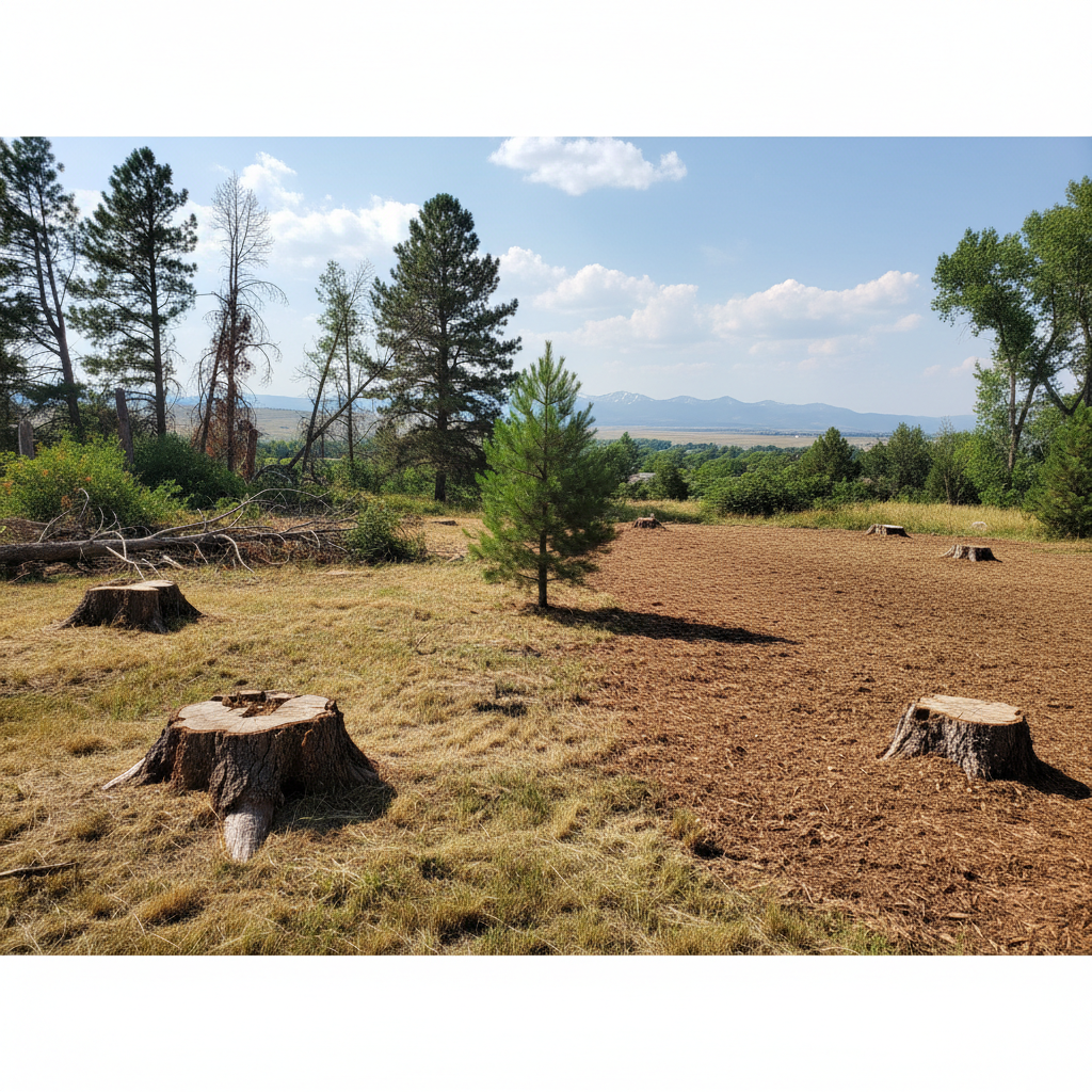 Completed land clearing work at a residential property in Billings, MT