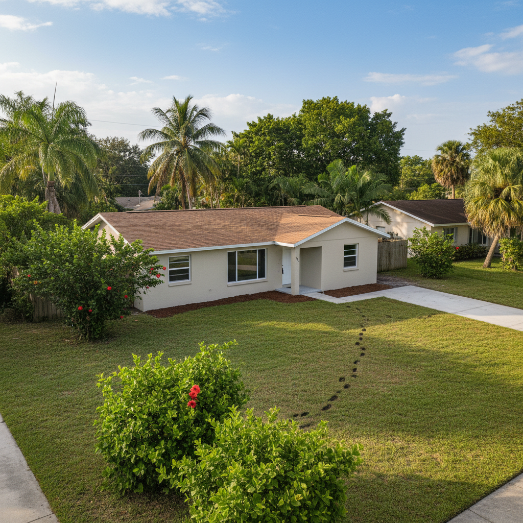 Completed water damage restoration work at a residential property in Miramar, FL
