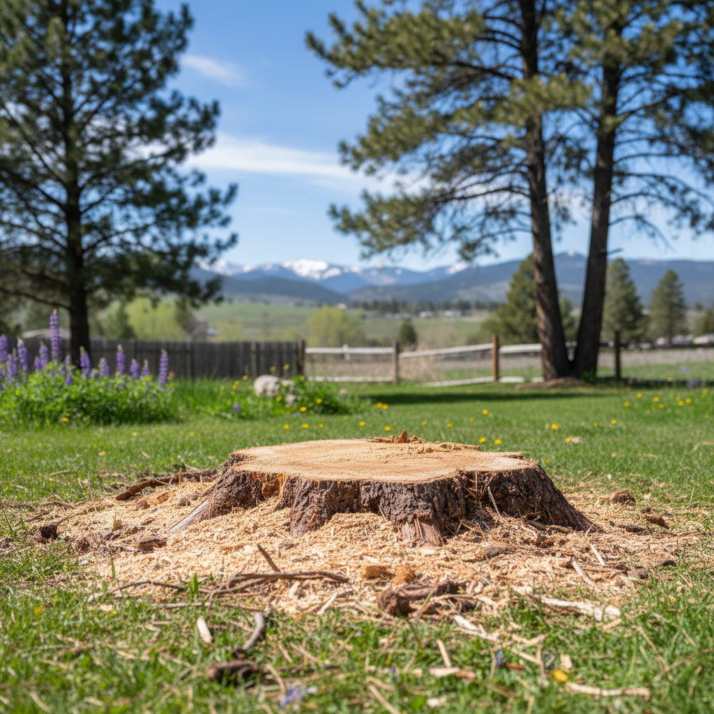 Completed tree removal work at a residential property in Missoula, MT