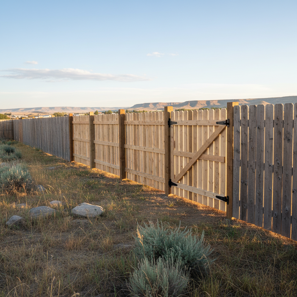 Completed fence repair work at a residential property in Billings, MT