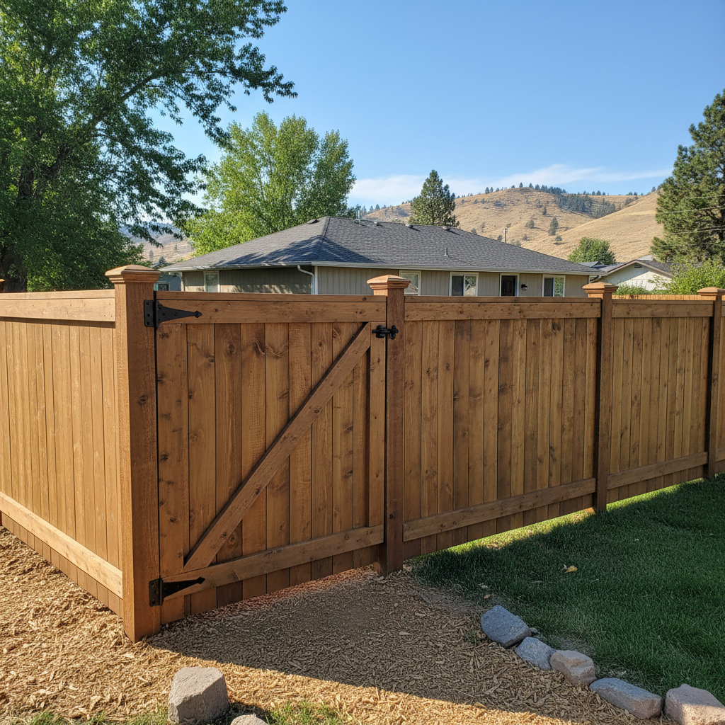 Completed gate installation work at a residential property in Boise, ID