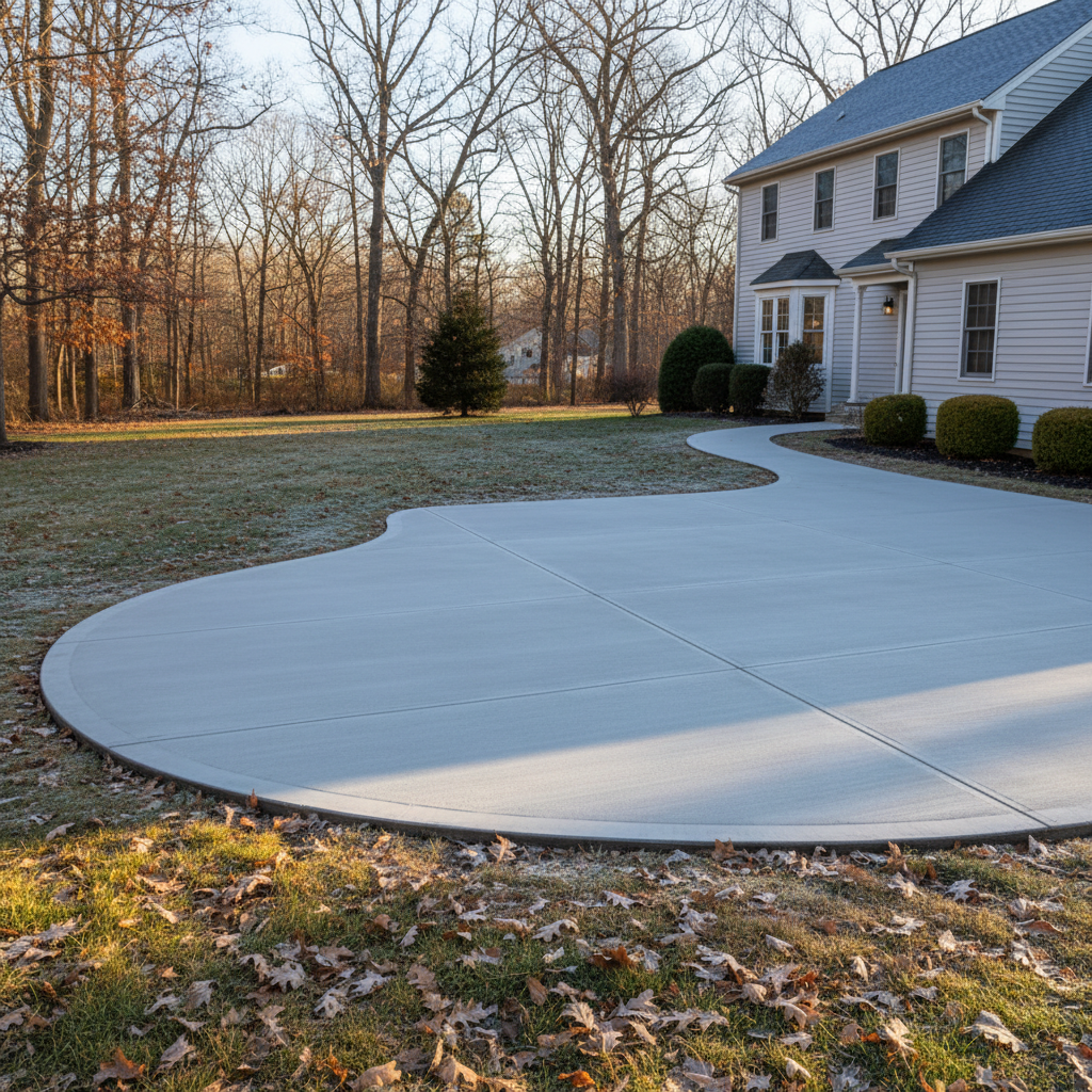 Completed concrete flatwork work at a residential property in Toms River, NJ