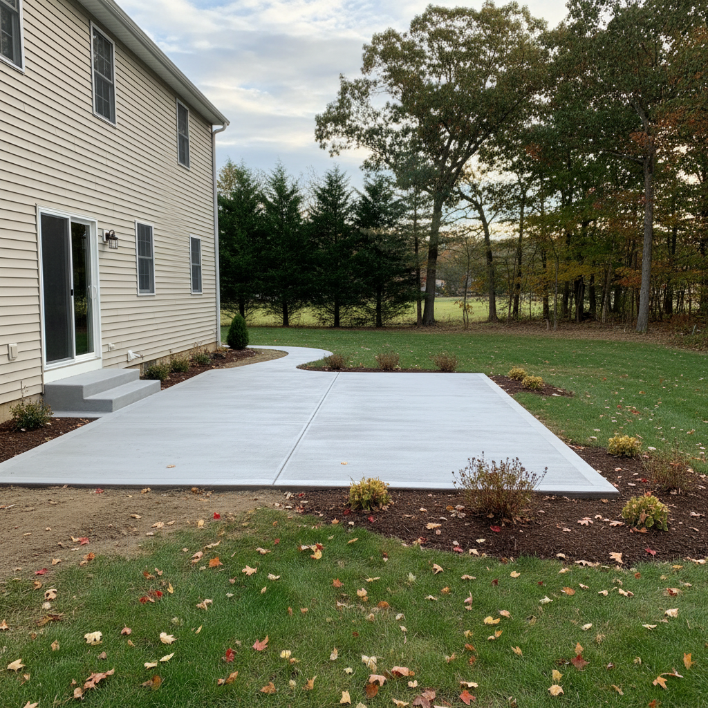 Completed concrete flatwork work at a residential property in Toms River, NJ