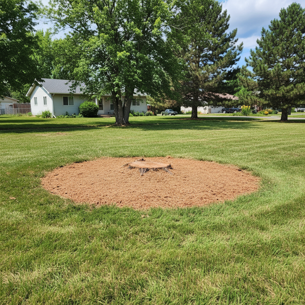 Completed stump grinding & removal work at a residential property in Meridian, ID