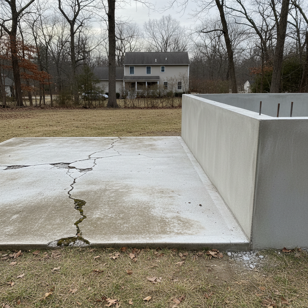 Completed concrete foundations work at a residential property in Oceanport, NJ