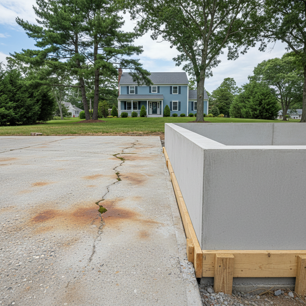 Completed concrete foundations work at a residential property in Oceanport, NJ