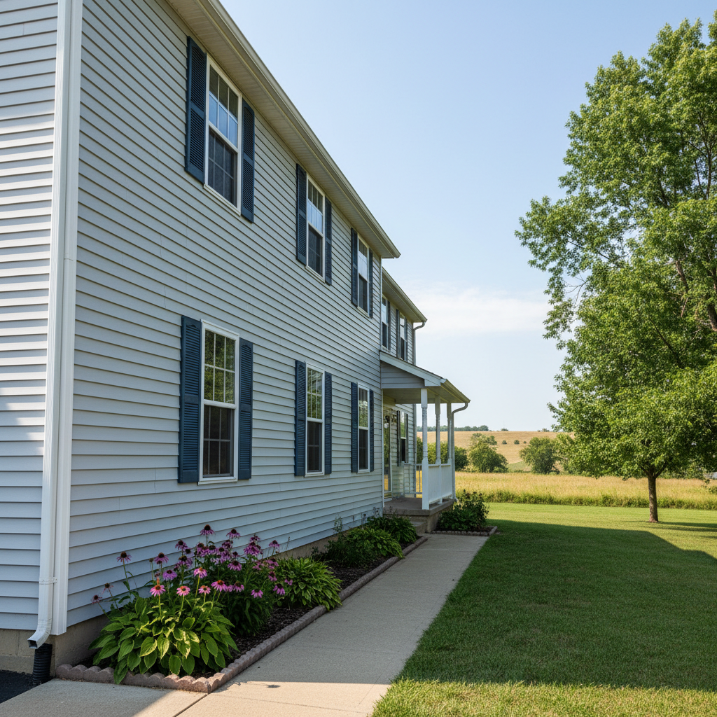Completed siding cleaning work at a residential property in Salina, KS