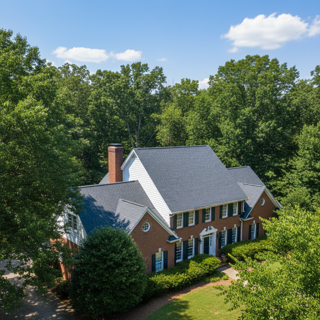 Completed storm damage repair work at a residential property in Chapel Hill, NC