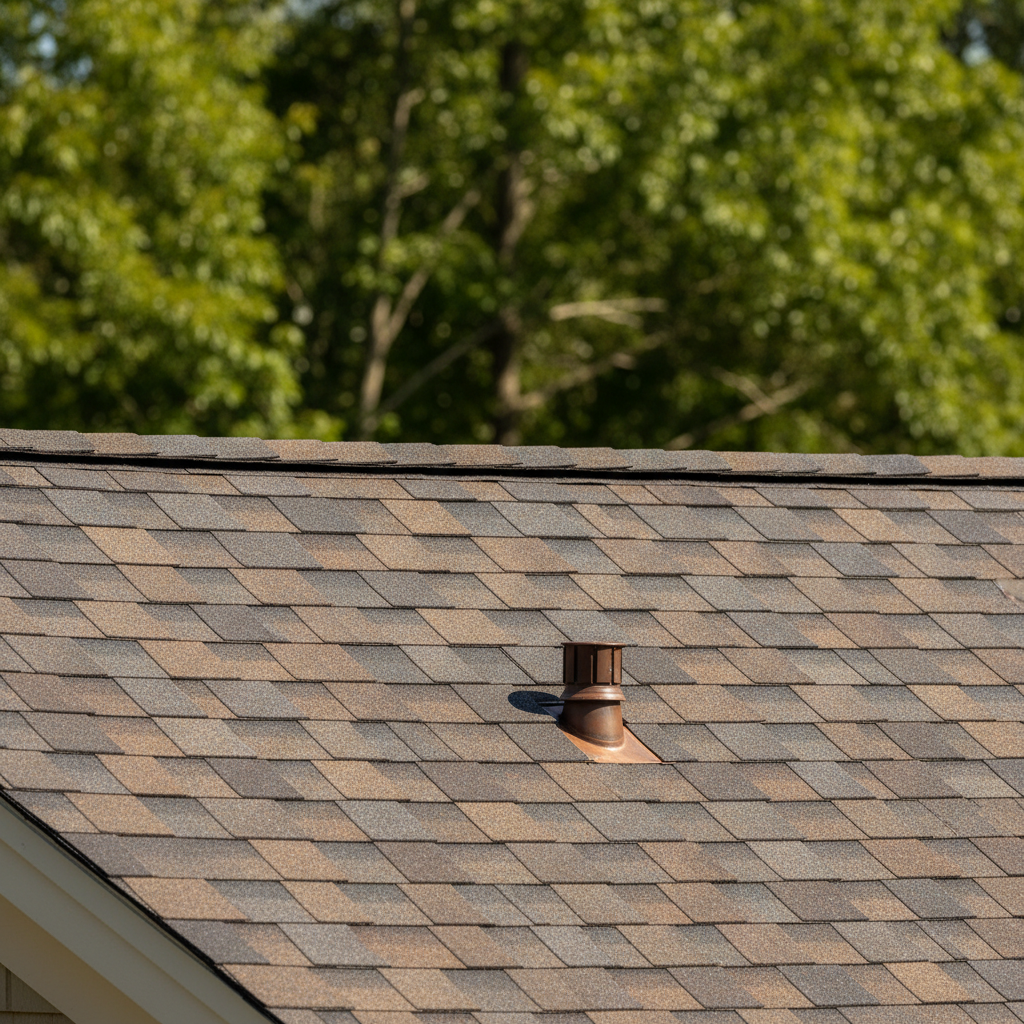 Completed roof installation work at a residential property in Wake Forest, NC