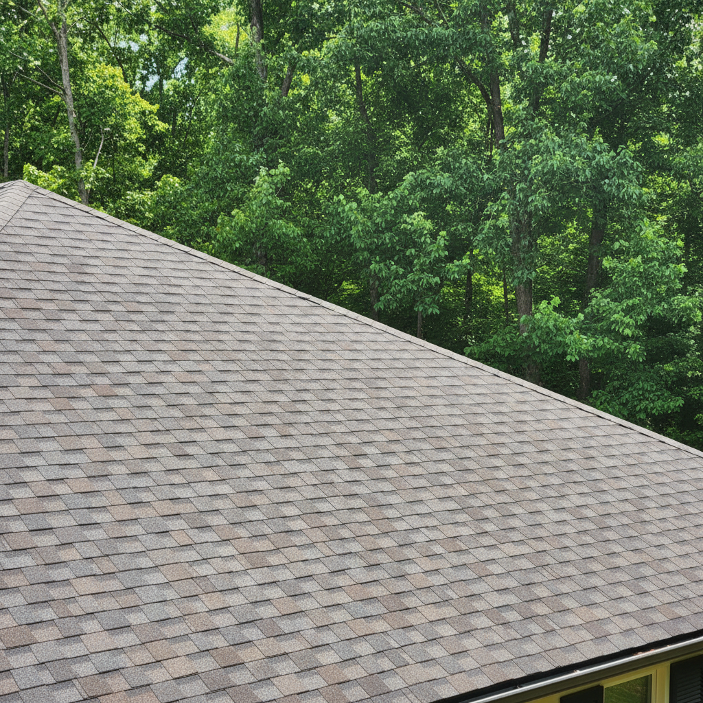 Completed roof installation work at a residential property in Wake Forest, NC