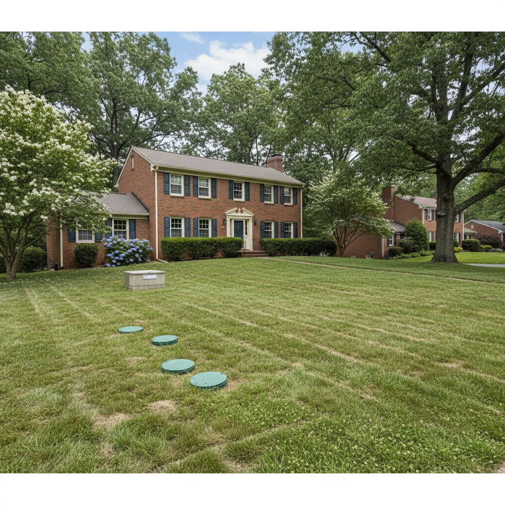Completed geothermal drilling work at a residential property in Baltimore, MD