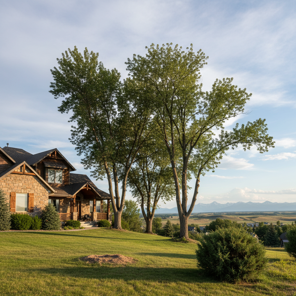 Completed tree trimming work at a residential property in Billings, MT