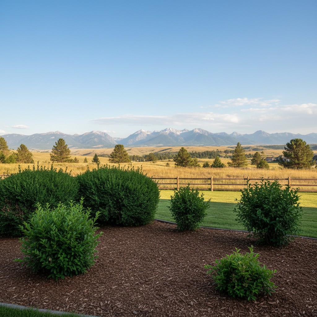 Completed shrub & bush trimming work at a residential property in Bozeman, MT