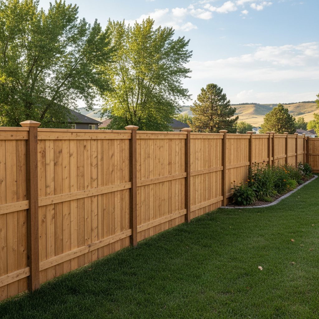 Completed privacy fence installation work at a residential property in Billings, MT