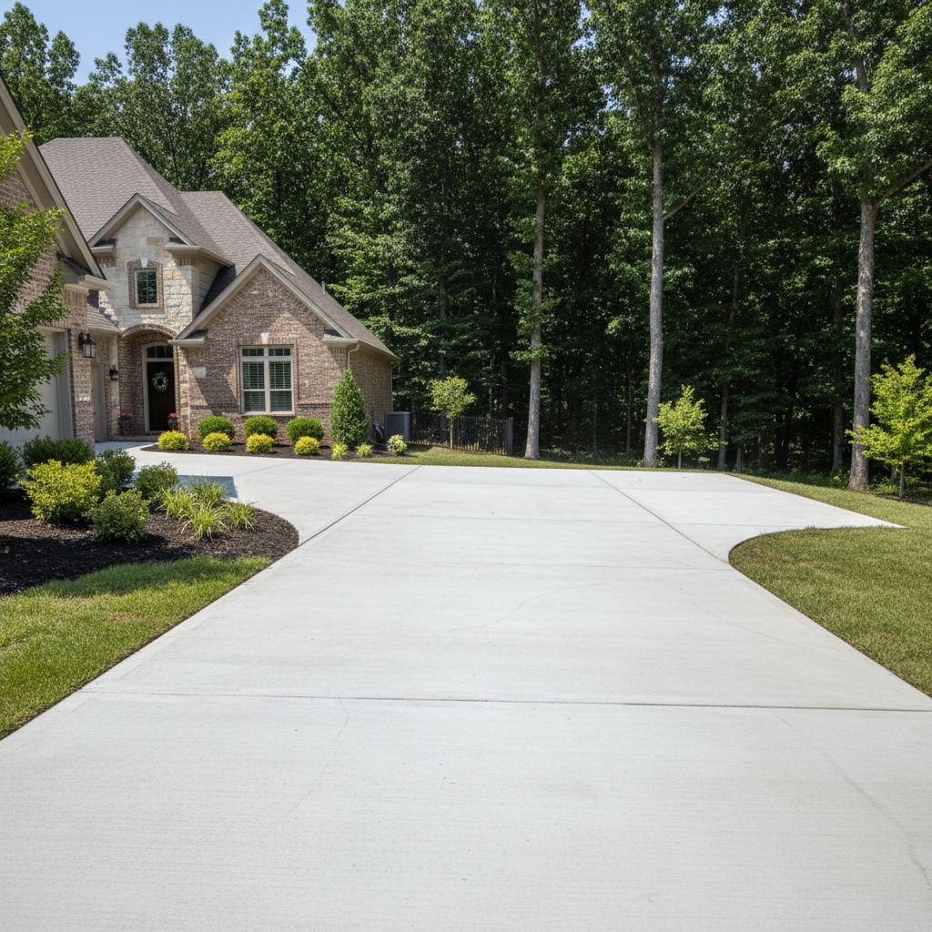 Completed concrete repair work at a residential property in Broken Arrow, OK