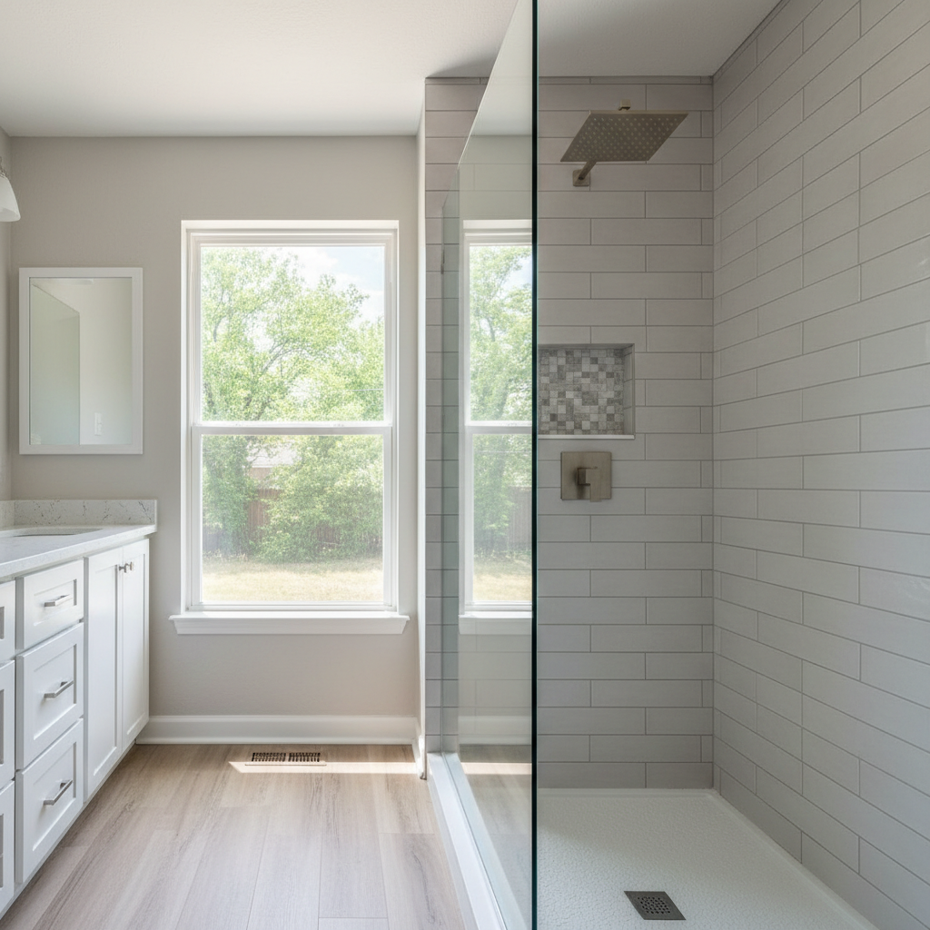 Completed shower replacement work at a residential property in Claremore, OK
