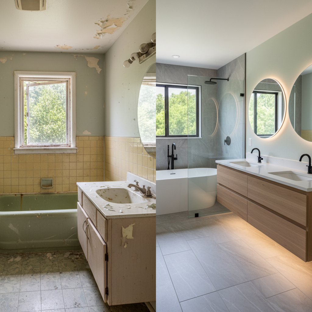 Completed bathroom modernization work at a residential property in Owasso, OK