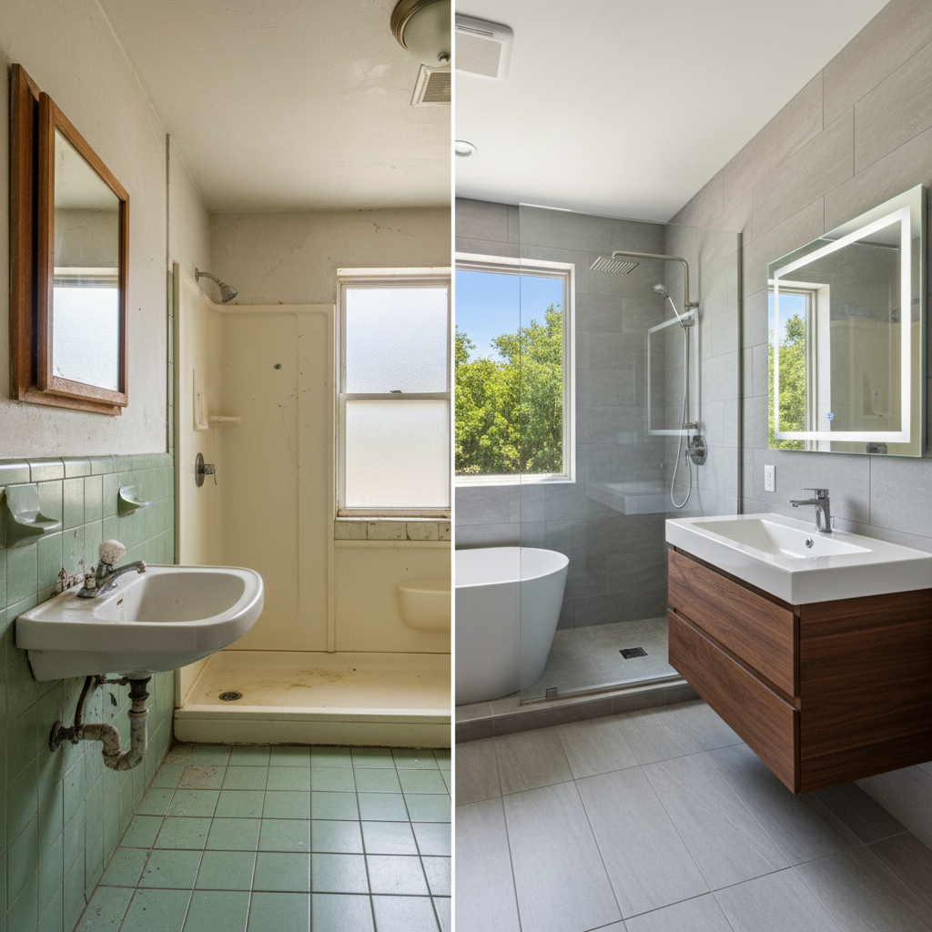 Completed bathroom modernization work at a residential property in Owasso, OK
