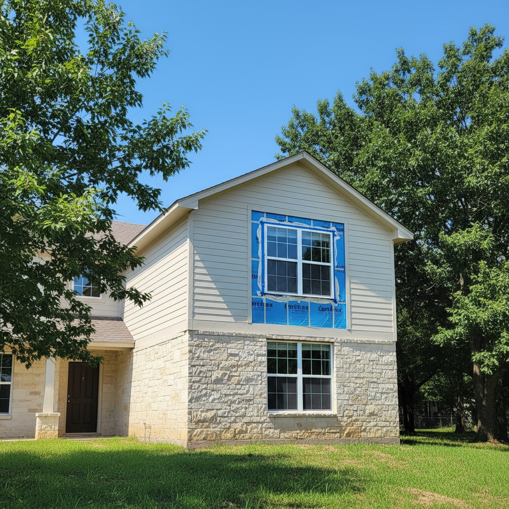 Completed insulation installation work at a residential property in Moore, OK
