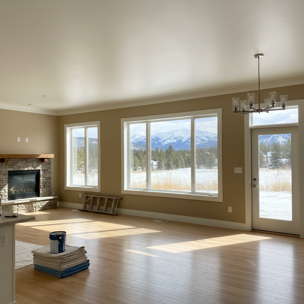 Completed interior painting work at a residential property in Big Sky, MT