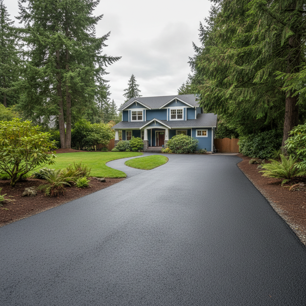 Completed slurry coating work at a residential property in Canby, OR