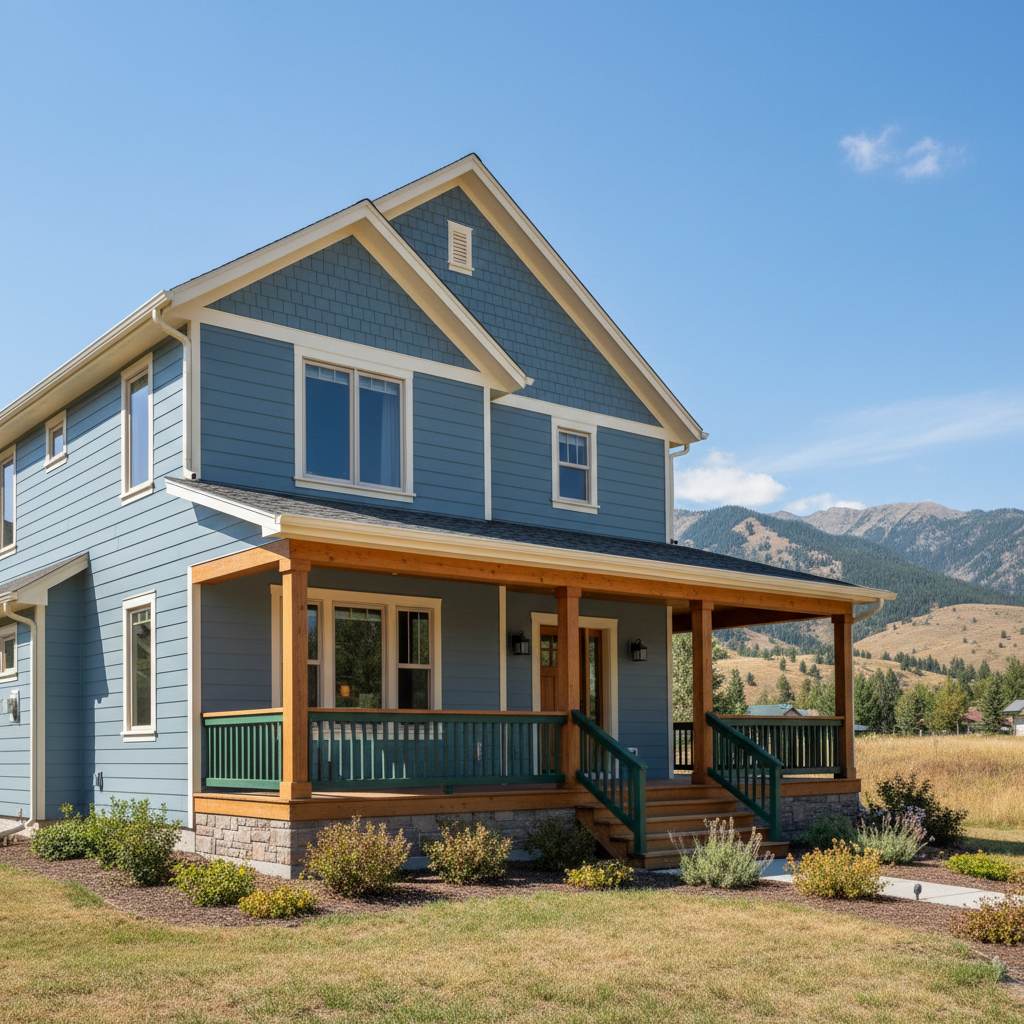 Completed exterior painting work at a residential property in Bozeman, MT