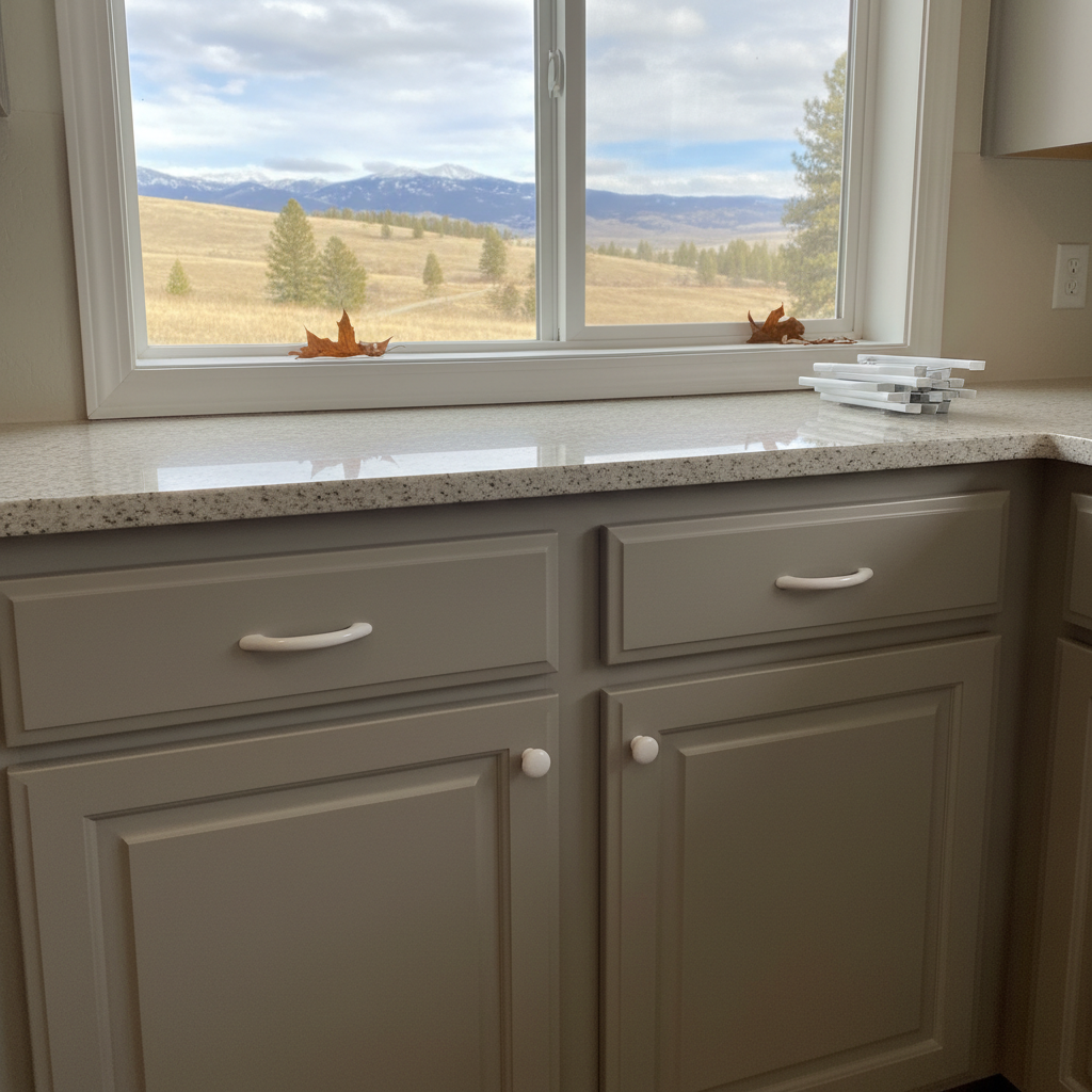 Completed cabinet painting work at a residential property in Great Falls, MT