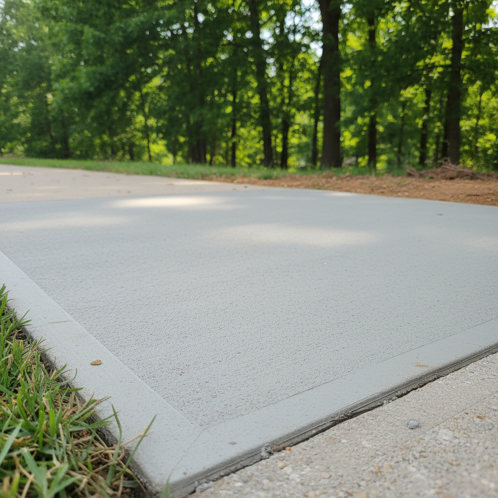 Completed concrete repair work at a residential property in Durham, NC