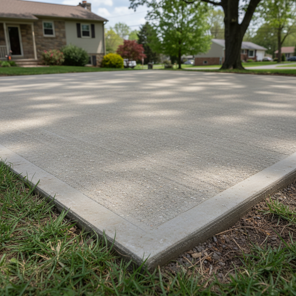 Completed concrete installation work at a residential property in Macungie, PA