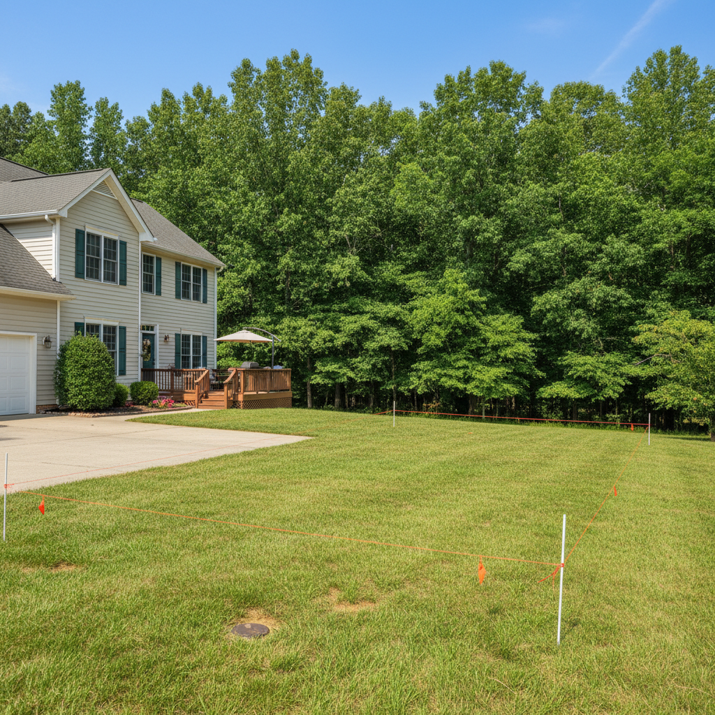 Completed mortgage surveys work at a residential property in Fayetteville, NC